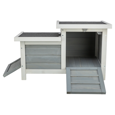 TRIXIE KNAAGDIERHUIS MET 2 INGANGEN GRIJS / WIT — 70X45X43 CM — afbeelding 3