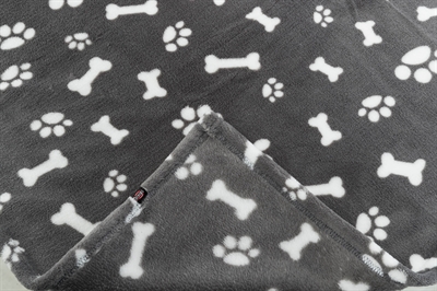 TRIXIE HONDENDEKEN KENNY FLEECE BOT / POOTJES GRIJS — 100X75 CM — afbeelding 2
