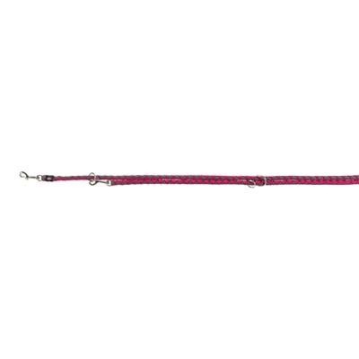 TRIXIE HONDENRIEM CAVO VERSTELBAAR FUCHSIA / GRIJS — 200X1,2 CM — afbeelding 2
