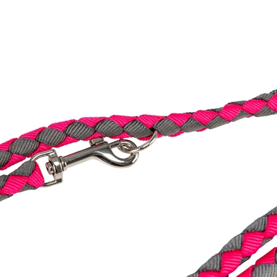 TRIXIE HONDENRIEM CAVO VERSTELBAAR FUCHSIA / GRIJS — 200X1,2 CM — afbeelding 3