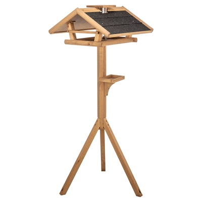 Trixie natura voederhuis met standaard en silo grenenhout bruin (53X53X28/140 CM)