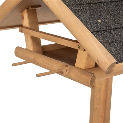 Trixie natura voederhuis met standaard en silo grenenhout bruin (53X53X28/140 CM)