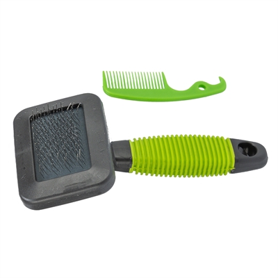 Trixie slickerborstel kunststof / metalen pinnen groen (13X7 CM) - Afbeelding 3