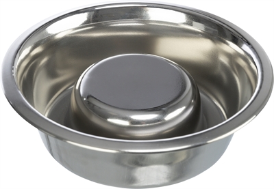 TRIXIE VOERBAK HOND SLOW FEEDING RVS — 21 CM