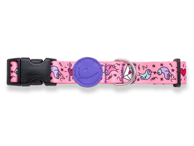 MORSO HALSBAND HOND GERECYCLED SWEET TWEET ROZE — 37-58X2,5 CM