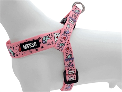 MORSO MINI HONDENTUIG VERSTELBAAR GERECYCLED SWEET TWEET ROZE — 29-38X2,5 CM — afbeelding 2