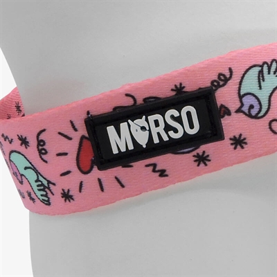 MORSO MINI HONDENTUIG VERSTELBAAR GERECYCLED SWEET TWEET ROZE — 29-38X2,5 CM — afbeelding 4