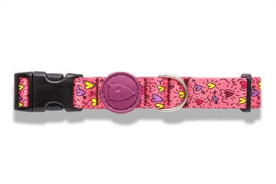 MORSO HALSBAND HOND GERECYCLED PINK THINK ROZE — 37-58X2,5 CM