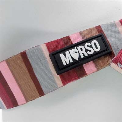 MORSO MINI HONDENTUIG VERSTELBAAR GERECYCLED SKYLINE ROOD / ROZE — 29-38X2,5 CM — afbeelding 4