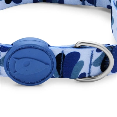 MORSO HALSBAND HOND GERECYCLED SPLASH BLAUW — 37-58X2,5 CM — afbeelding 2