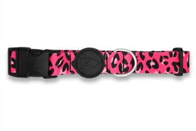 MORSO HALSBAND HOND GERECYCLED BUBBLE LEO ROZE — 37-58X2,5 CM