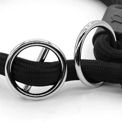 MORSO HALF SLIP HALSBAND HOND SOFT ROPE GERECYCLED BLACK ZWART — 50X1 CM — afbeelding 2