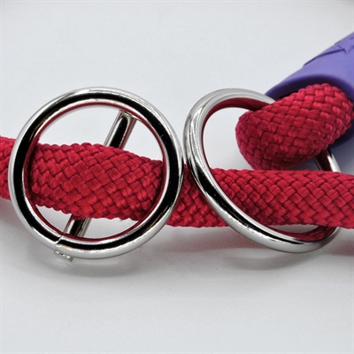 MORSO HALF SLIP HALSBAND HOND REGULAR ROPE GERECYCLED RED VELVET ROOD — 55X1 CM — afbeelding 2