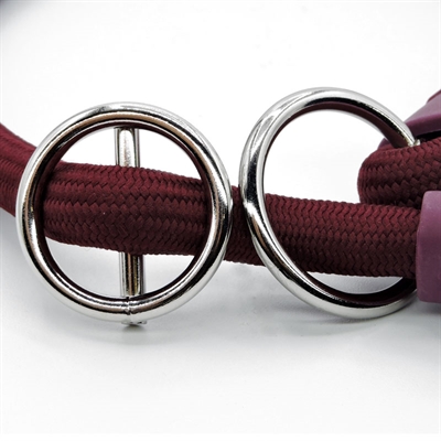 MORSO HALF SLIP HALSBAND HOND SOFT ROPE GERECYCLED PLUM PAARS — 50X1 CM — afbeelding 2