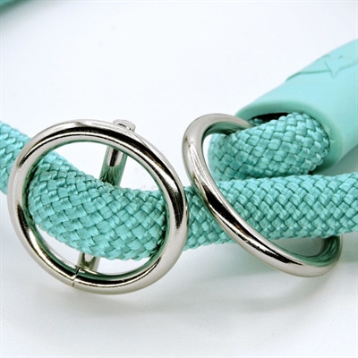 MORSO HALF SLIP HALSBAND HOND REGULAR ROPE GERECYCLED AQUAMARINE BLAUW — 55X1 CM — afbeelding 2