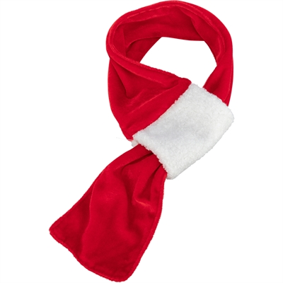 TRIXIE XMAS SJAAL FLUWEELLOOK ROOD / WIT