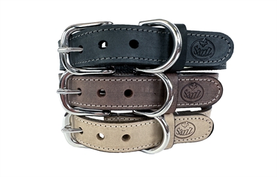 SAZZZ HALSBAND HOND NOMAD VINTAGE LEER ANTRACIET — 32-39X2 CM — afbeelding 2