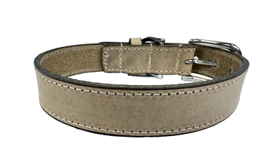 SAZZZ HALSBAND HOND NOMAD VINTAGE LEER BEIGE — 32-39X2,5 CM