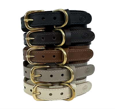 SAZZZ HALSBAND HOND PIONEER CLASSIC LEER TAUPE — 32-39X3 CM — afbeelding 2