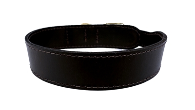 SAZZZ HALSBAND HOND PIONEER CLASSIC LEER DONKERBRUIN — 32-39X3 CM