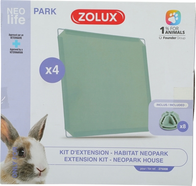 Zolux Neolife neopark konijn uitbereidingsset gesloten panelen