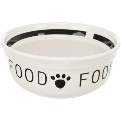 TRIXIE VOERBAK HOND FOOD KERAMIEK WIT / ZWART