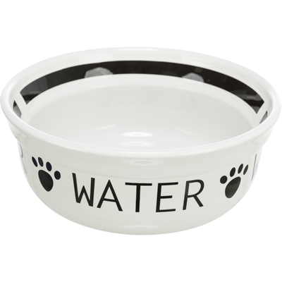 TRIXIE DRINKBAK HOND WATER KERAMIEK WIT / ZWART