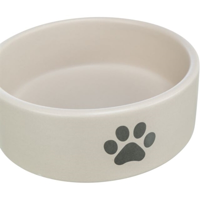 TRIXIE VOERBAK / DRINKBAK HOND POOTMOTIEF KERAMIEK LICHTGRIJS / GRIJS — 800 ML 16 CM — afbeelding 2