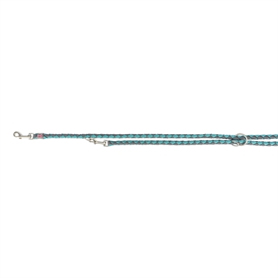 TRIXIE HONDENRIEM CAVO VERSTELBAAR AQUA / GRAFIET GRIJS — 200X1,2 CM