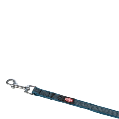 TRIXIE HONDENRIEM SLEEPLIJN MET RUBBER ANTI SLIP PETROL BLAUW — S/M 5 MTR X 1,5 CM