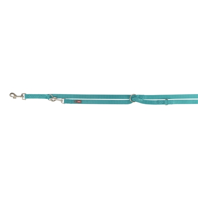 TRIXIE HONDENRIEM PREMIUM VERSTELBAAR AQUA BLAUW — 200X1,5 CM