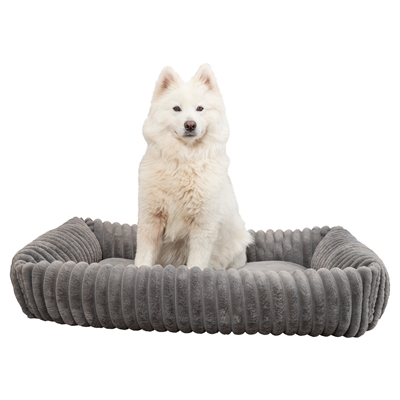 TRIXIE HONDENMAND LONNI RIBFLUWEEL HOEKIG GRIJS — 80X60 CM — afbeelding 4
