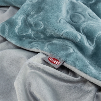 TRIXIE HONDENDEKEN BARRY SOFTPLUCHE BLAUW / GRIJS — 100X75 CM — afbeelding 3