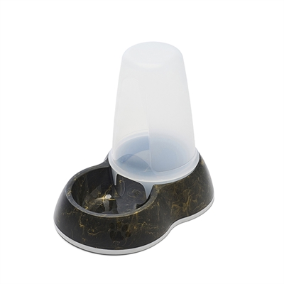 SAVIC VOERDISPENCER LOOP MARBLE ZWART / GOUD — 26X17,5X23 CM 1,5 LTR — afbeelding 2