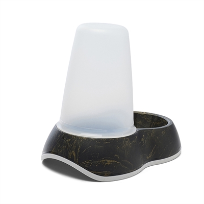 SAVIC VOERDISPENCER LOOP MARBLE ZWART / GOUD — 26X17,5X23 CM 1,5 LTR — afbeelding 3