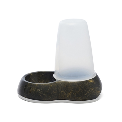 SAVIC VOERDISPENCER LOOP MARBLE ZWART / GOUD — 26X17,5X23 CM 1,5 LTR — afbeelding 4