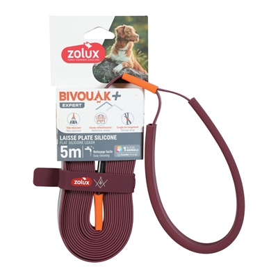 ZOLUX BVK SLEEPLIJN PLAT SILICONEN ROOD — 5 MTR X 1,5 CM