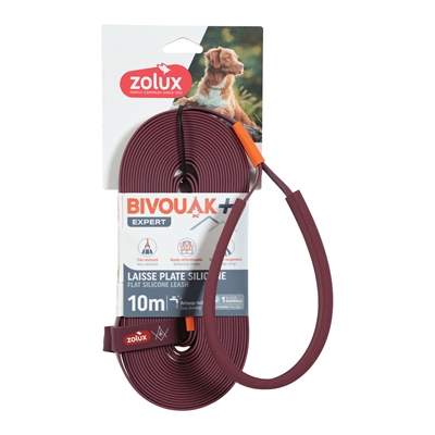 ZOLUX BVK SLEEPLIJN PLAT SILICONEN ROOD — 10 MTR X 1,5 CM