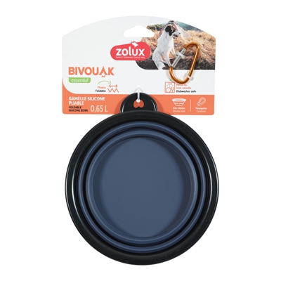 ZOLUX BVK VOERBAK OPVOUWBAAR SILICONEN BLAUW — 16 CM 650 ML — afbeelding 2