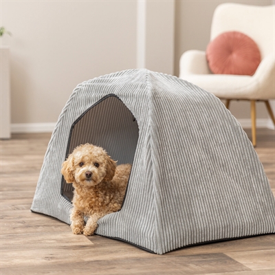 TRIXIE HONDENMAND TENT JONNA VITAL RIBSTOF LICHTGRIJS — 75X55X55 CM — afbeelding 3
