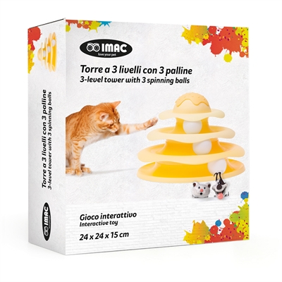 Imac cat tower 3 niveaus geel (24X24X15 CM) - Afbeelding 2