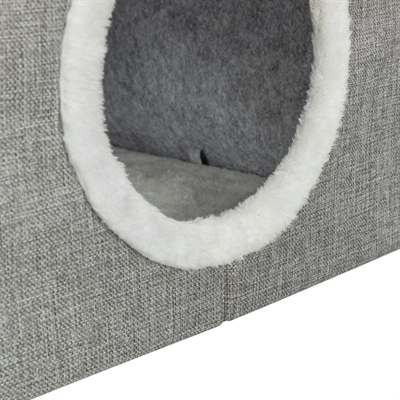 Trixie kattenmand / kattenhuis nora soft 2 verdriepingen lichtgrijs (47X47X67 CM) - Afbeelding 5