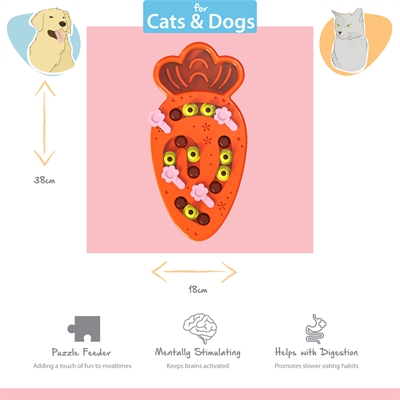 Happy pet tabby patch wortel puzzel intelligentie speelgoed - Afbeelding 3