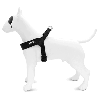 Morso mini hondentuig verstelbaar gerecycle zwart (29-38X2,5 CM) - Afbeelding 2