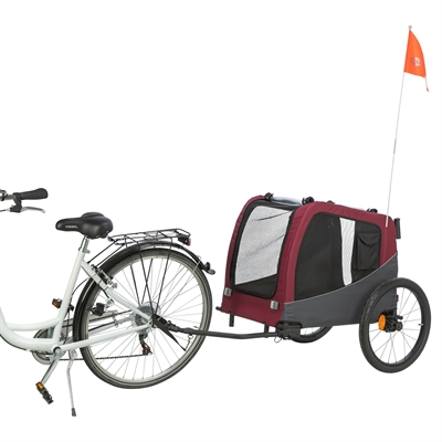 TRIXIE HONDENFIETSKAT GRIJS / ROOD — 80/145X75X86 CM — afbeelding 2