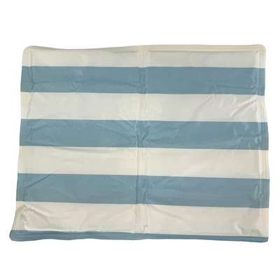 CROCI KOELMAT GESTREEPT DUBBELZIJDIG BLAUW / GEEL / WIT — 50X40 CM — afbeelding 2