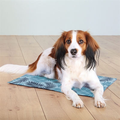 TRIXIE KOELMAT MET PALMBLADEREN PRINT LICHTBLAUW — 90X50 CM — afbeelding 8