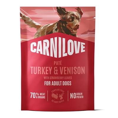 CARNILOVE POUCH TURKEY / VENISON / STRAWBERRY LEAVES — 12X300 GR