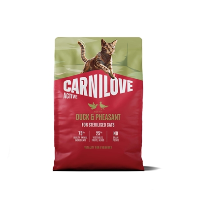 CARNILOVE ACTIVE ADULT STERILISED ALL BREEDS DUCK / PHEASANT — 2 KG