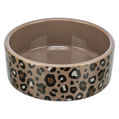 TRIXIE VOERBAK / DRINKBAK LEO KERAMIEK PANTERPRINT ASSORTI — 1 LTR 18X18X7 CM